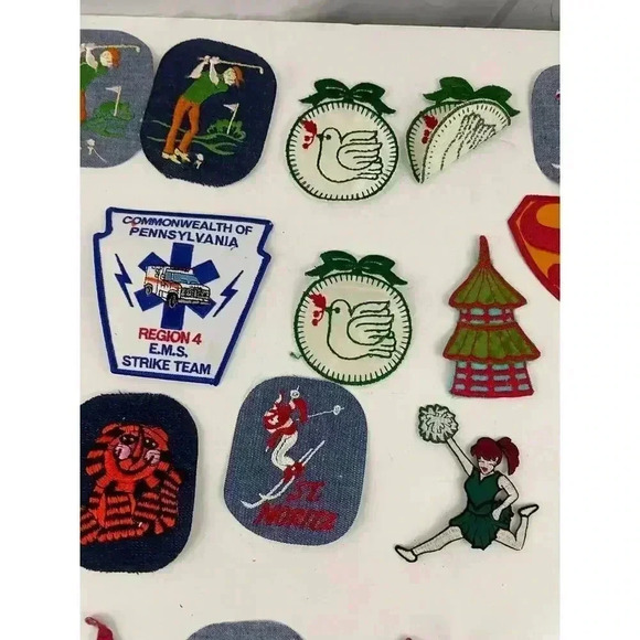 31 PC Assorted Sewing Applique Patches Iron on Sew On NEW Mixed Vintage - Picture 10 of 11